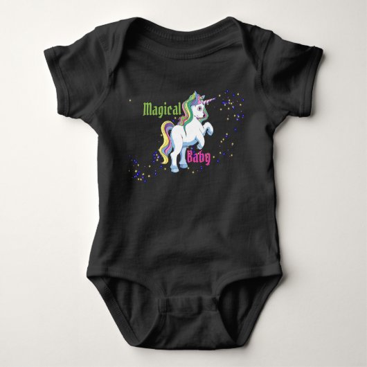 Magical Baby Unicorn One-Piecks Baby Bodysuit (Voorkant)