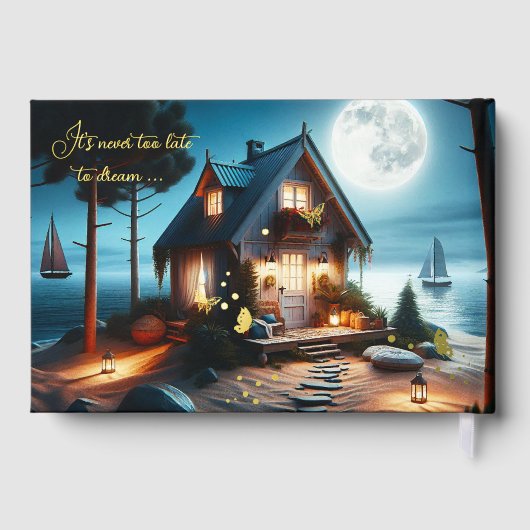 Magical Beach House Dream Verjaardag Echte Folie Gastenboek (Achterkant)