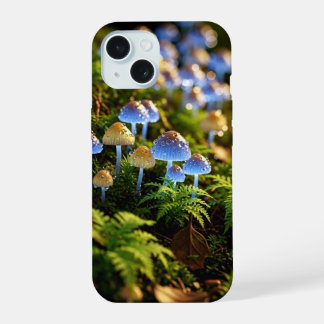 Magical Bioluminescent Fungi - Deep Forest iPhone 15 Hoesje