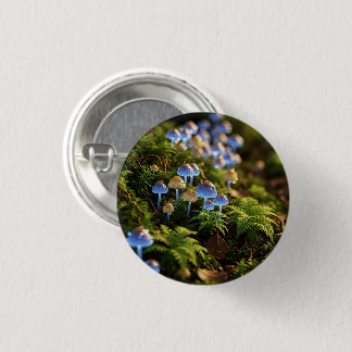 Magical Bioluminescent Fungi - Deep Forest Ronde Button 3,2 Cm