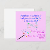 Magical Birthday Invitation 4 Kaart (Voorkant / Achterkant)