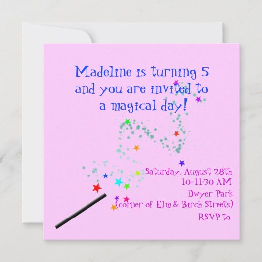 Magical Birthday Invitation 4 Kaart (Voorkant)