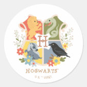 Magical Blooms HOGWARTS™ Crest Ronde Sticker (Voorkant)