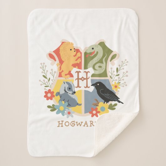 Magical Blooms HOGWARTS™ Crest Sherpa Deken (Voorkant)