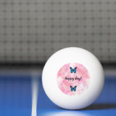 Magical blue butterfly pink glitter art pingpongballen (Net)