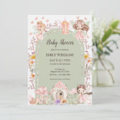 Magical Boho Arch Fairy Baby Shower Invitations (Debout devant)
