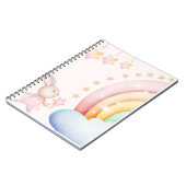 Magical Bunny and Rainbow | Cute Pastel Kids Illus Notitieboek (Linkerzijde)