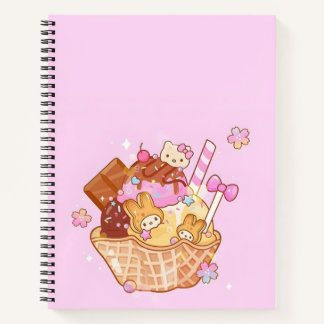 Magical Bunny Sundae T-shirt Sweet Kawaii Dessert Notitieboek