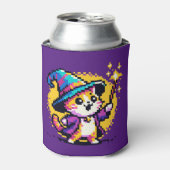 Magical Cat Wizard: 8-bit Spellcaster Blikjeskoeler (Blikje Voorkant)