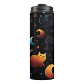 Magical Celestial Cat Pattern with Moons  Thermosbeker (Voorkant)