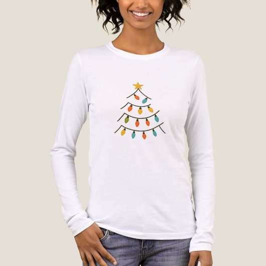 Magical Christmas Light Tree Glow Tri-Blend Shirt (Voorkant volledig)
