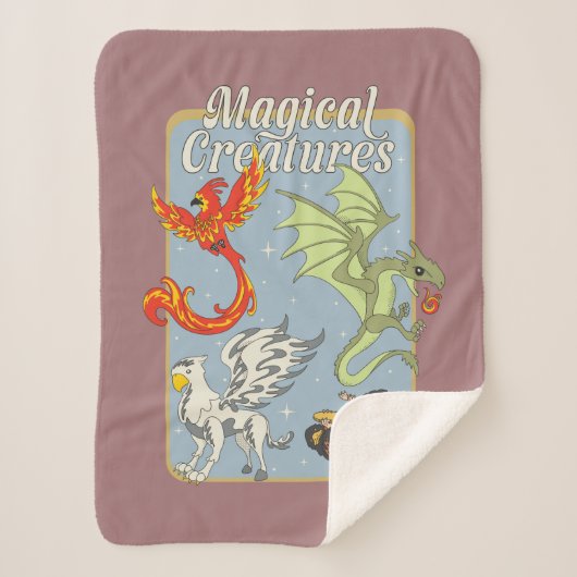 Magical Creatures Vintage Graphic Sherpa Deken (Voorkant)