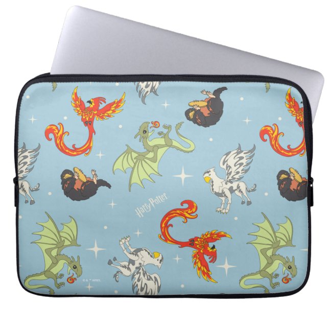 Magical Creatures Vintage Pattern Laptop Sleeve (Voorkant)
