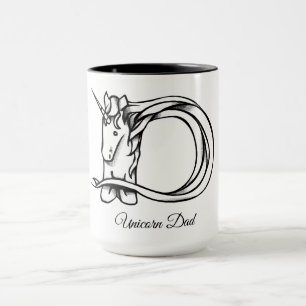 Magical Cute Monogram D Unicorn Dad of Jouw tekst Mok