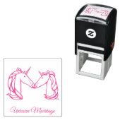 Magical Cute Monogram M Custom Unicorn Marriage Zelfinktende Stempel (In situ)