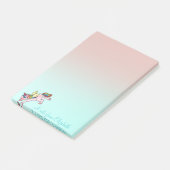 Magical Cute Rainbow Unicorn, Ombre-Personalized Post-it® Notes (Schuin)
