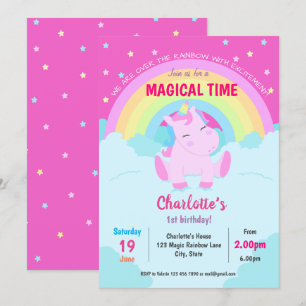 Magical Cute Unicorn Birthday Kaart