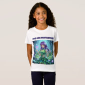 Magical Cyber Forest Fairy Girl T-Shirt for Kids (Devant entier)