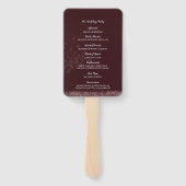 Magical Dandelions Burgundy Wedding Programme Handwaaier (Achterkant)