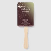 Magical Dandelions Burgundy Wedding Programme Handwaaier (Voorkant)