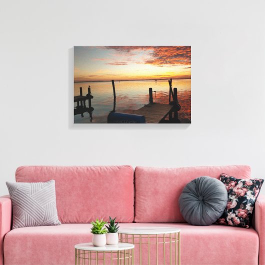 Magical Dock Sunset Canvas Afdruk (Insitu (Woonkamer))