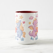 Magical Dragon and Unicorn Heart Ceramic Mug (Centre)