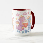 Magical Dragon and Unicorn Heart Ceramic Mug (Devant droit)
