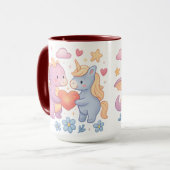 Magical Dragon and Unicorn Heart Ceramic Mug (Devant gauche)
