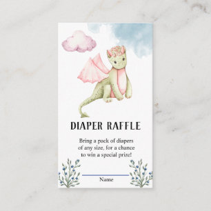 Magical Dragon Baby shower Diaper Raffle Informatiekaartje