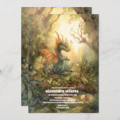 Magical Dragon Baby shower Kaart (Voorkant / Achterkant)