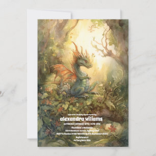 Magical Dragon Baby shower Kaart