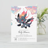 Magical Dragon Baby shower Kaart (Staand voorkant)