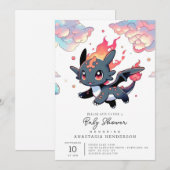 Magical Dragon Baby shower Kaart (Voorkant / Achterkant)