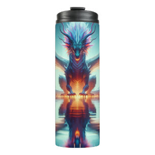 Magical Dragon Reflection AI Art Thermosbeker