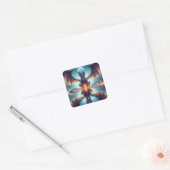 Magical Dragon Reflection AI Art Vierkante Sticker (Envelop)