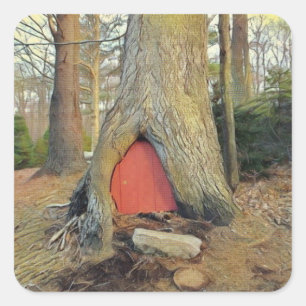 Magical Elf House Vierkante Sticker