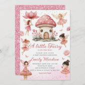 Magical Fairy Roze Leuke Bloementuin Baby shower Kaart (Voorkant / Achterkant)