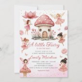 Magical Fairy Roze Leuke Bloementuin Baby shower Kaart (Voorkant)