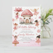 Magical Fairy Roze Leuke Bloementuin Baby shower Kaart (Staand voorkant)