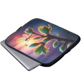 Magical fairy with dewdrop lantern on the branch laptop sleeve (Voorkant onderkant)