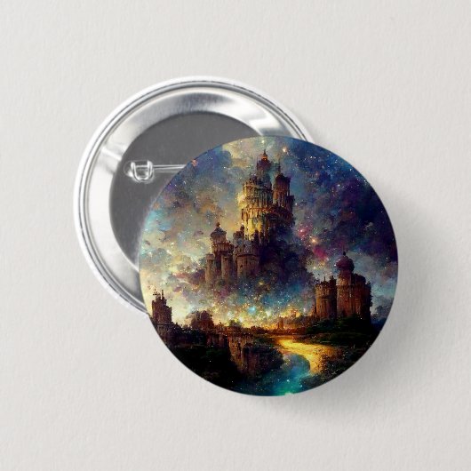Magical Fantasy Castle Ronde Button 5,7 Cm (Voorkant /achterkant)