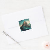 Magical Fantasy Castle Vierkante Sticker (Envelop)