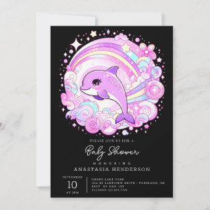 Magical Fantasy Dolphin Baby shower Kaart