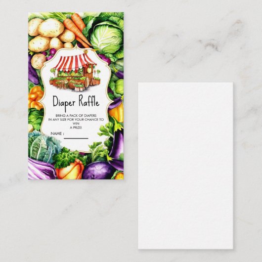 Magical Farmer's Market Baby shower Informatiekaartje (Voorkant / Achterkant)