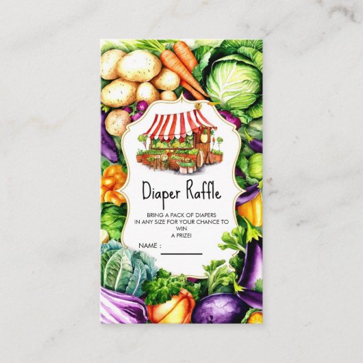 Magical Farmer's Market Baby shower Informatiekaartje (Voorkant)