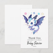 Magical Fiery Dragon Baby shower Bedankkaart (Voorkant / Achterkant)