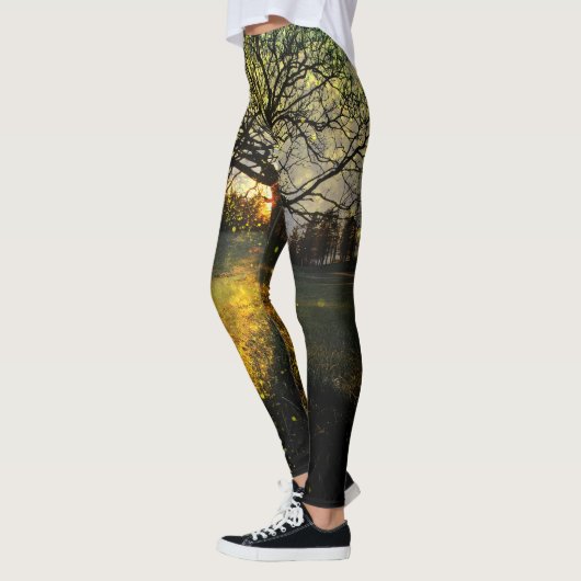 Magical fireflies dreamy landscape leggings (Links)