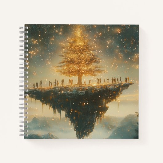Magical Floating Christmas Tree Notebook Notitieboek (Voorkant)
