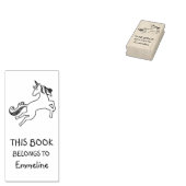 Magical Flying Unicorn Personalised Book Stamp Rubberstempel (Gestempeld)