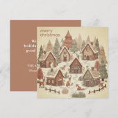 Magical Forest Boho Christmas Feestdagenkaart (Voorkant / Achterkant)